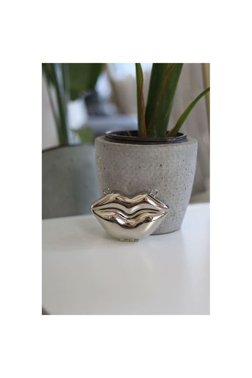 Silver Dudak Mini Charm Çanta Aksesuarı