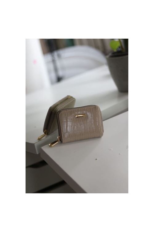 Kadın Vizon Kroko Mini kartlık Cüzdan