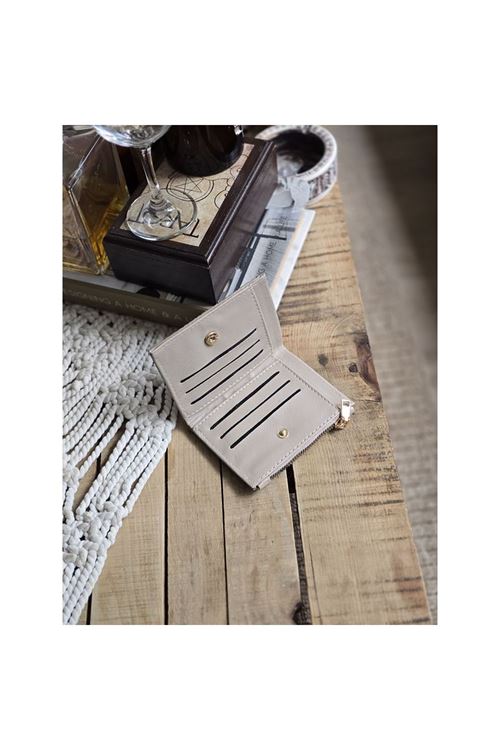 Vizon Dokuma Desen Kare Kartlık Detaylı Cüzdan