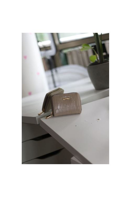 Kadın Vizon Kroko Mini kartlık Cüzdan