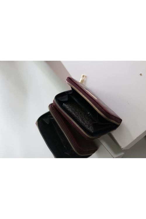 Kadın Bordo Kroko Mini kartlık Cüzdan