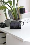 gümüş taş detay akan taş desenli askılı el omuz çantası