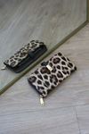 leopar gold aksesuar detaylı cüzdan